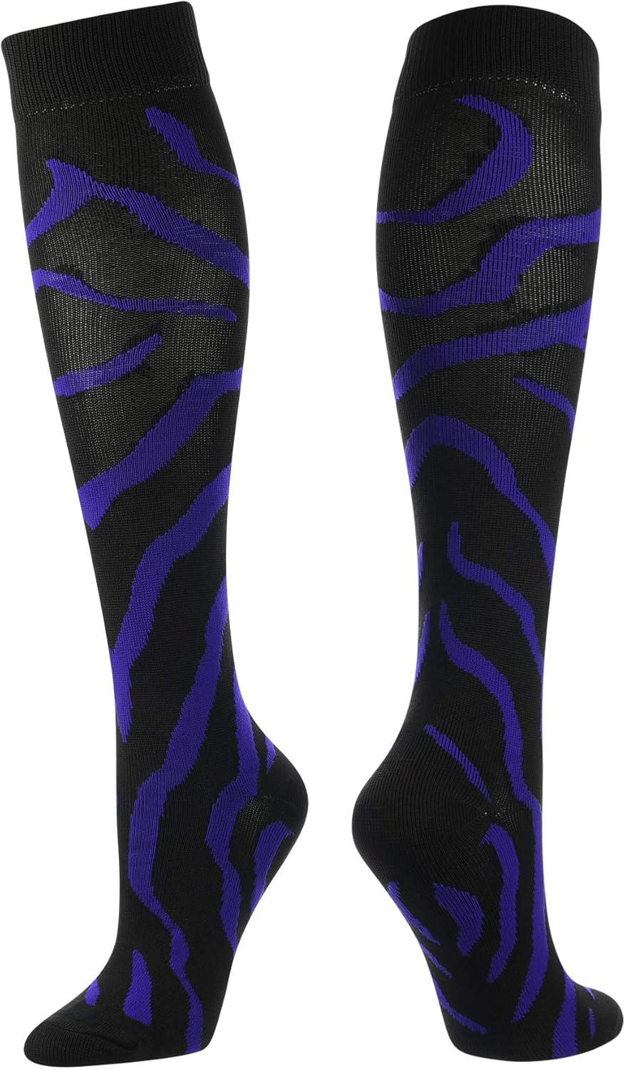 TCK Sports Krazisox Zebra Stripe Socks Medium Black/Purple
