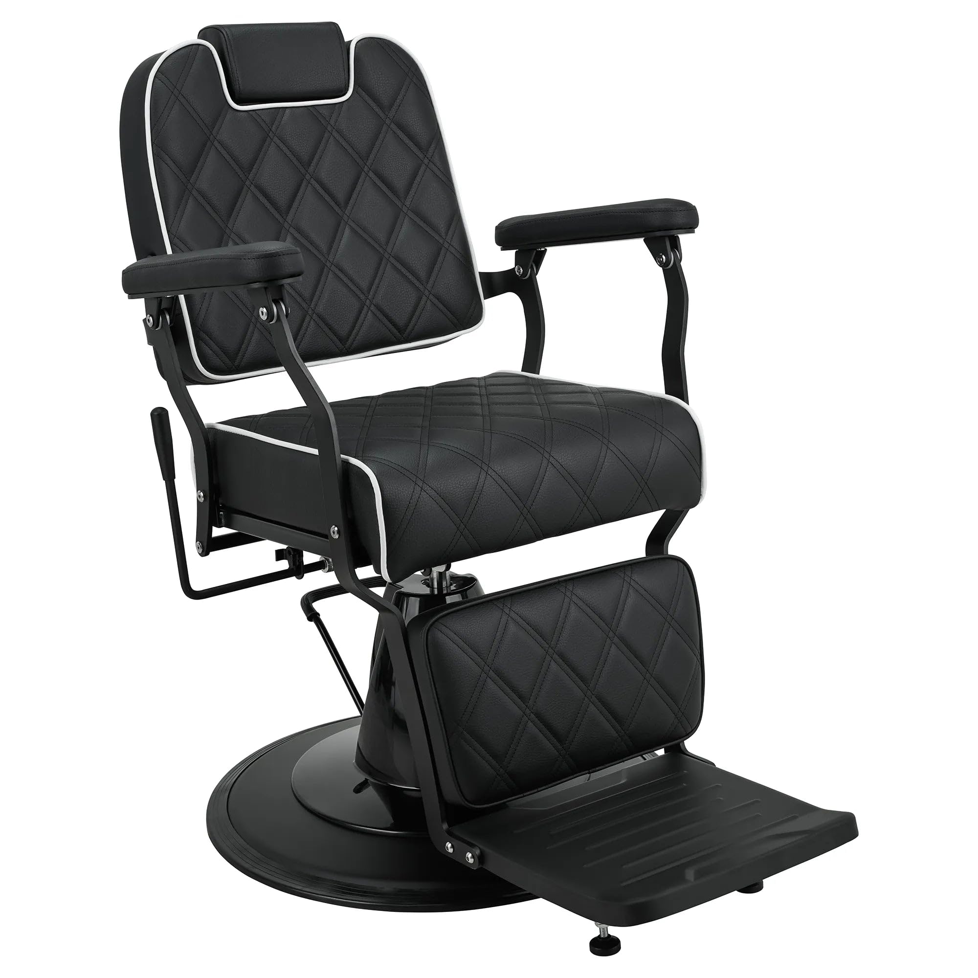 Ayala Fauteuil de barbier hydraulique Bravo Noir inclinable pour Salon