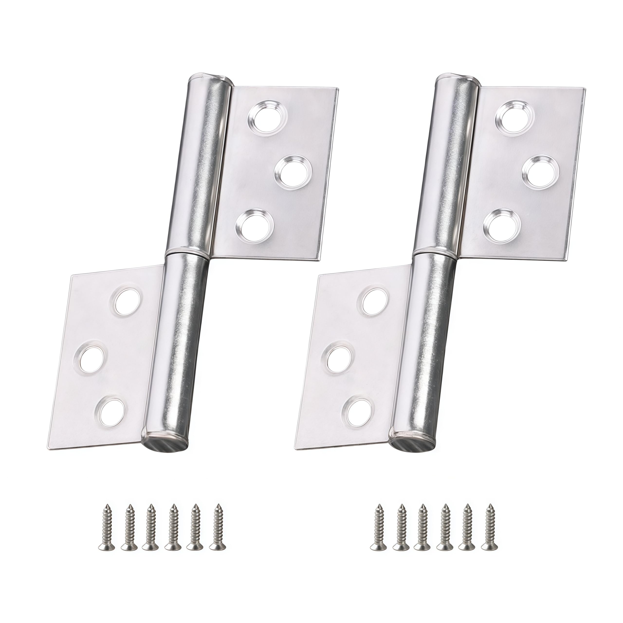 Vbnexyr Regular Door Hinges 2 Pack Of Stainless Steel Flag Hinges Detachable Hinges Suitable For Doors Cabinets And Windows 3 Inches * 1.2Mm Thick