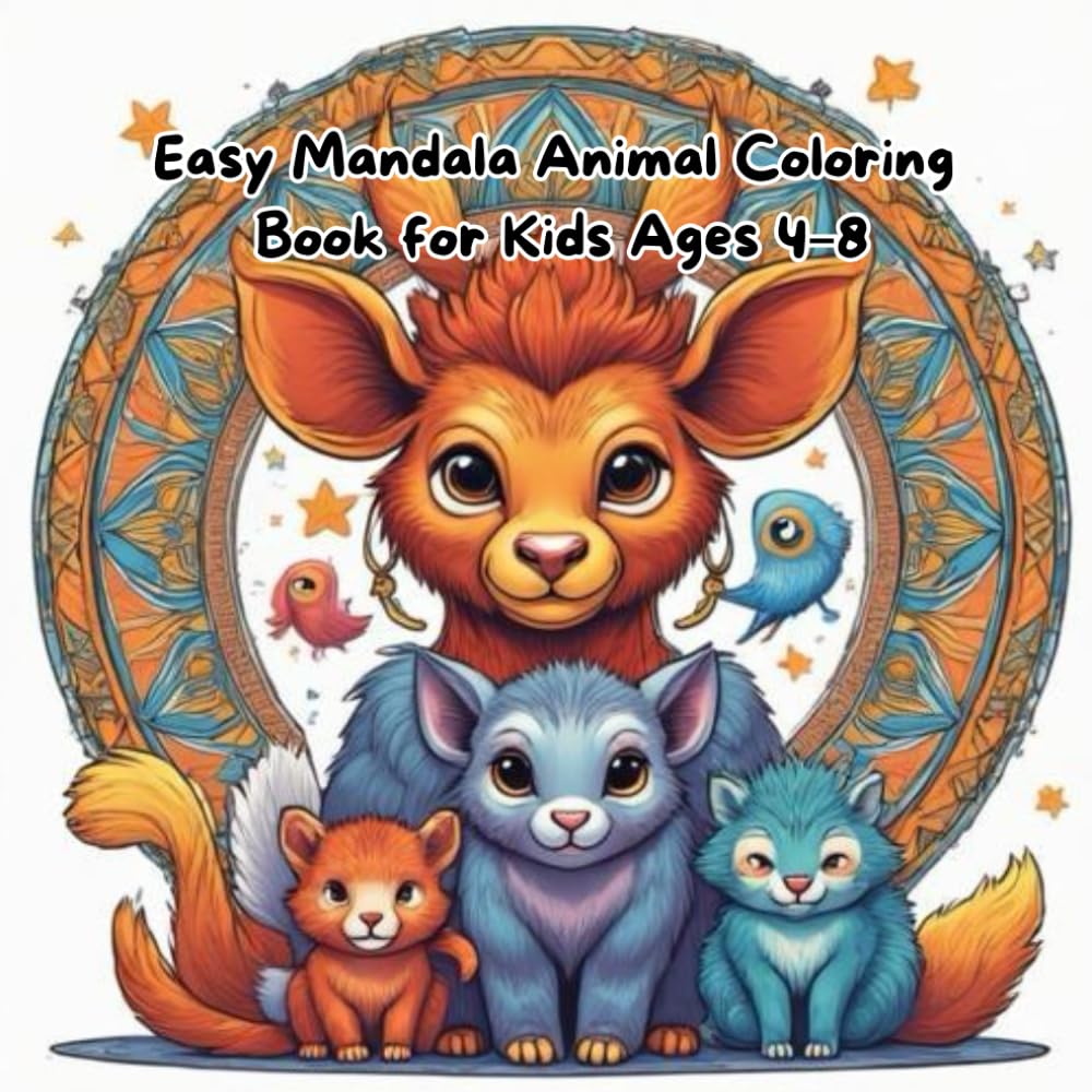 Easy Mandala Animal Colouring Book: Simple, Fun & Relaxing Animal Designs for Little Artists