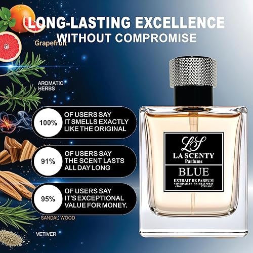 Miniatura 7 de Azul  Inspirado en BLEU DE C.hanel para hombres (1.7 onzas  1.7 fl oz)  Extrait de Parfum  Aroma aromático fresco de madera de larga duración