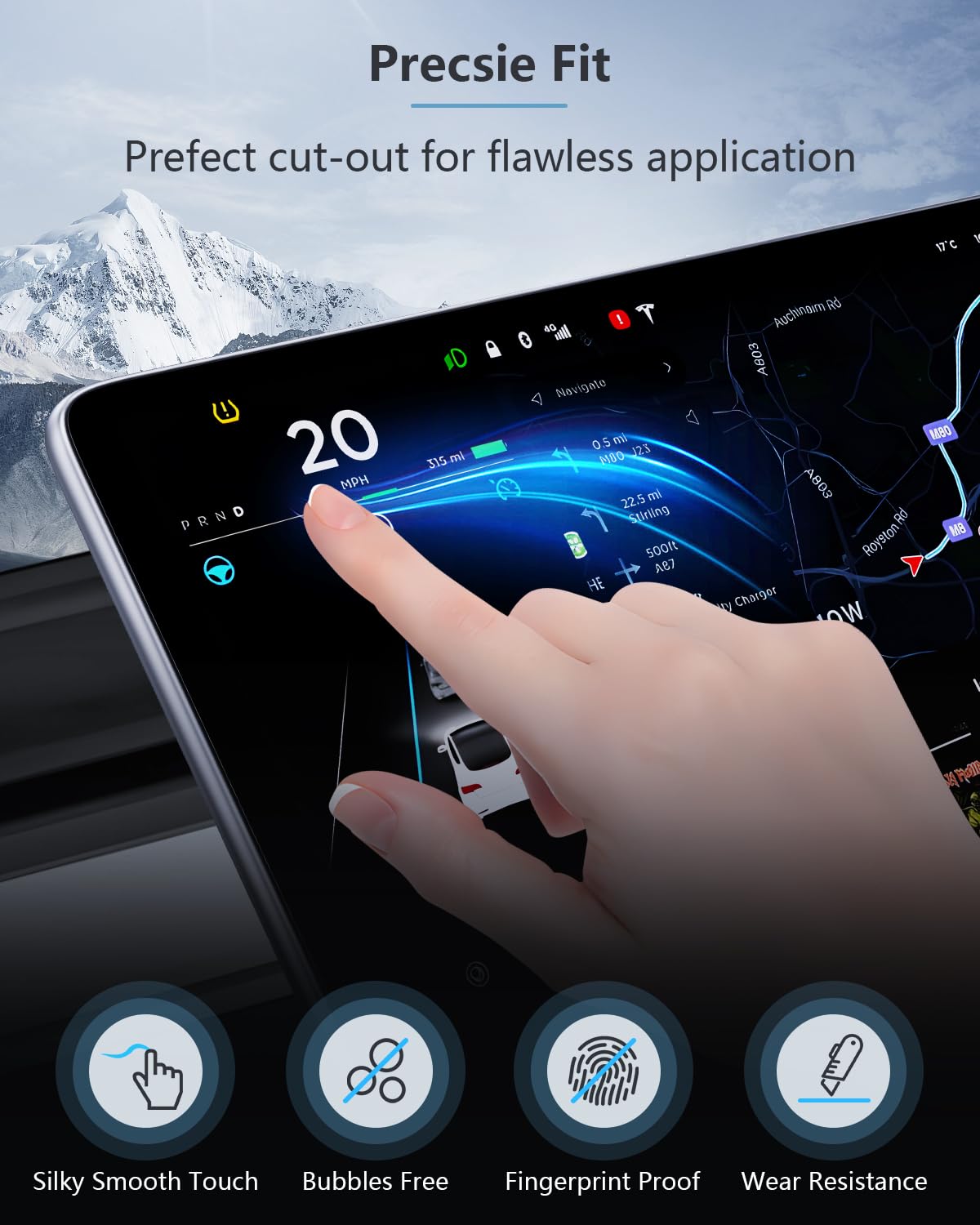 SKTU 4PCS for 2026 Jeep Cherokee Screen Protector for 2026+ Jeep Cherokee (Base/Laredo/Limited/Overland) 12.3-Inch Navigation & Air Conditioning Screen [Ultra HD, Anti-Glare&Scratch] 2026 Cherokee - 3