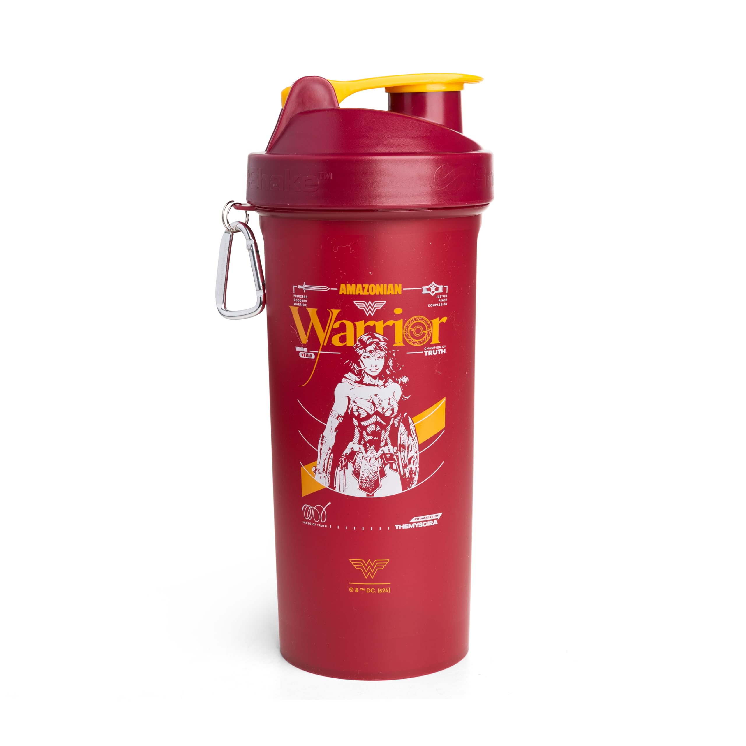 Smartshake Protein Shaker Bottle for Protein Mixes - 33 oz | Leak Proof Shaker Cups for Protein Shakes | Blender Bottle Shaker | Protein Shaker Bottle Pack | BPA Free Shaker – Wonder Women Logo