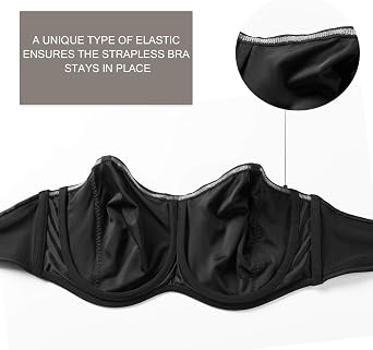 DELIMIRA Women's Strapless Bra Minimizer Seamless Underwire Unlined Bandeau for Big Bust