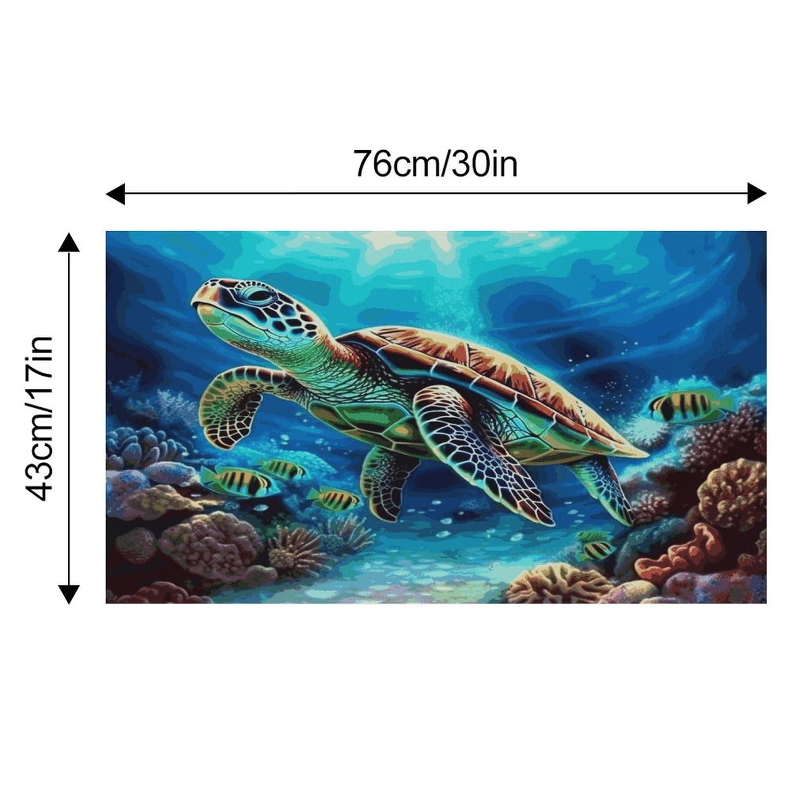 Tapis de nourriture pour chat avec motif tortues de mer - Antidérapant - Facile à nettoyer pour la nourriture et l'eau - 43,2 x 76,2 cm