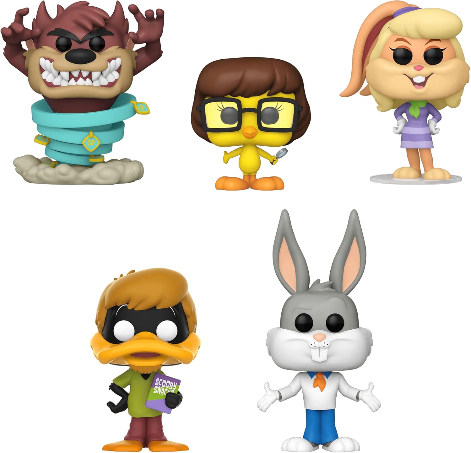 Funko Pop! Warner Brothers HB X Scooby - Set of 5 - Bugs as Fred, Daffy as Shaggy, Lola Bunny as Daphne, Taz as Scooby and Tweety as Velma