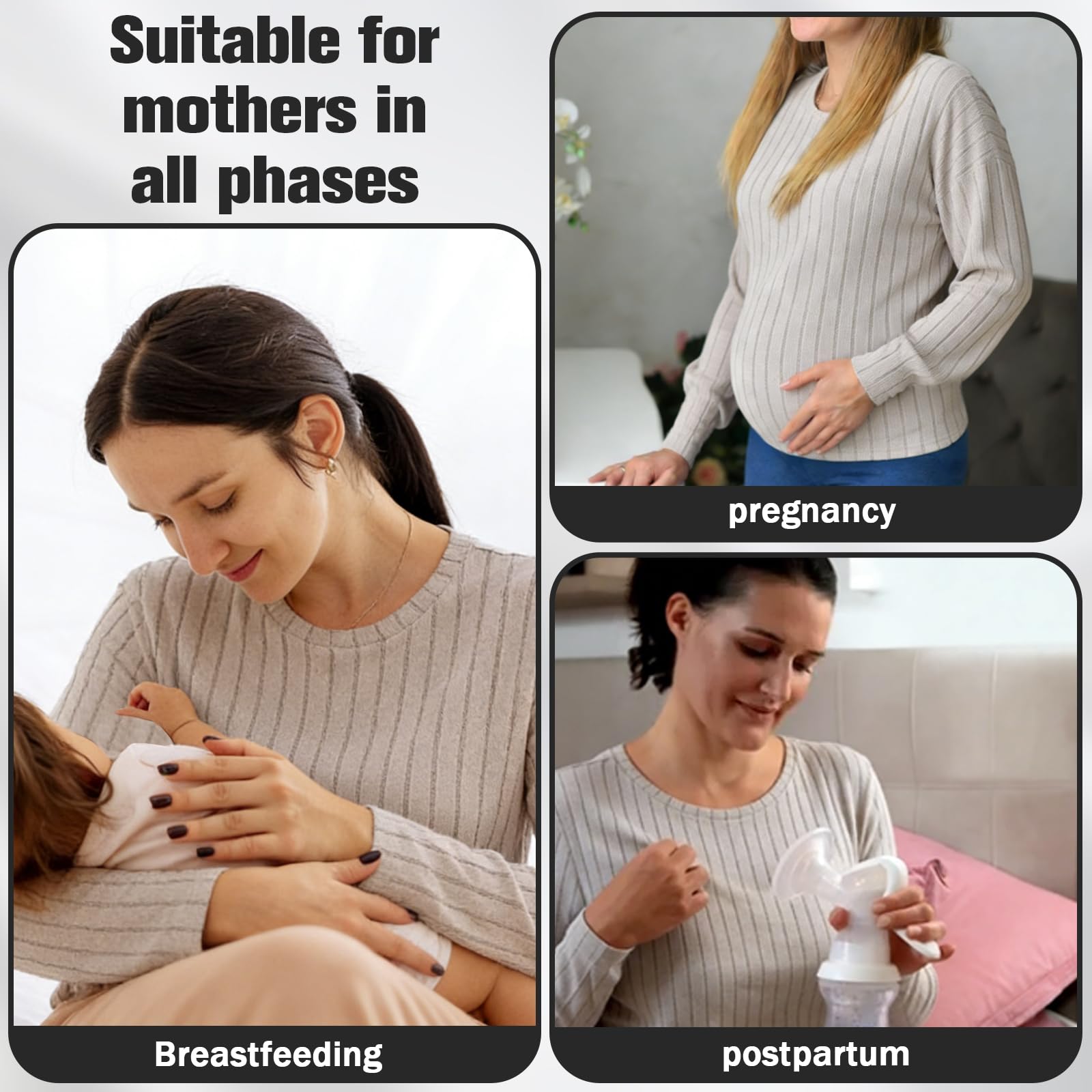 Camiseta Lactancia Mujer,Ropa Premama con Cremallera Invisible,Ropa Lactancia Suelto,La Ropas De Maternidad Informal Es Adecuada para Mujeres Embarazadas