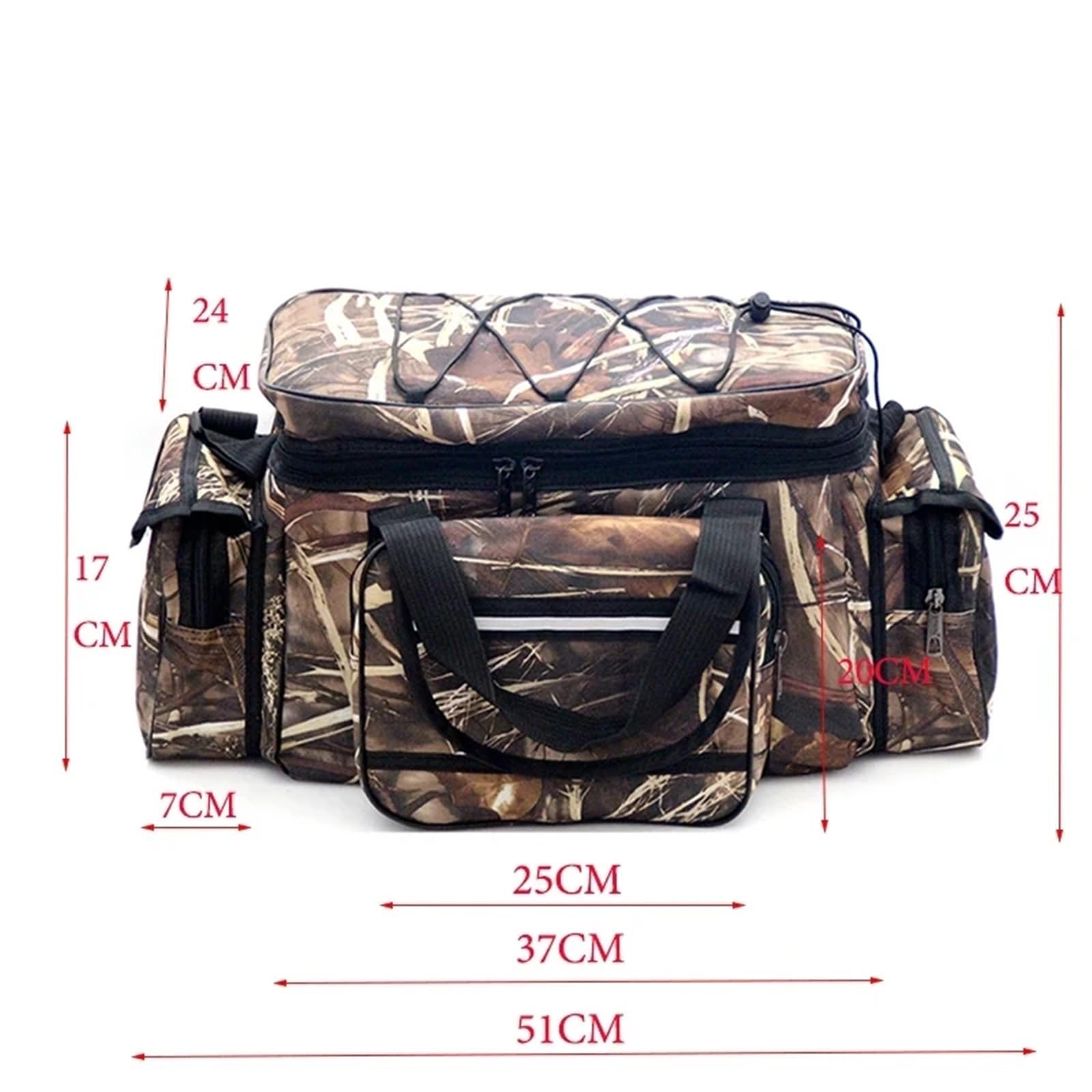 Borsa da pesca impermeabile for attrezzatura multiuso in nylon di grande capacità Borse a tracolla for esterni a due strati per Outdoor(Brown)