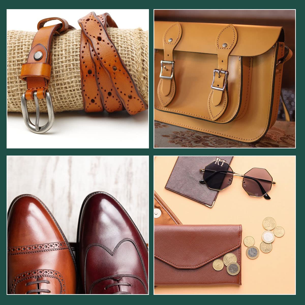 Kit de herramientas de cuero para artesanía con bolsa de almacenamiento personalizada para cortar, perforar y coser