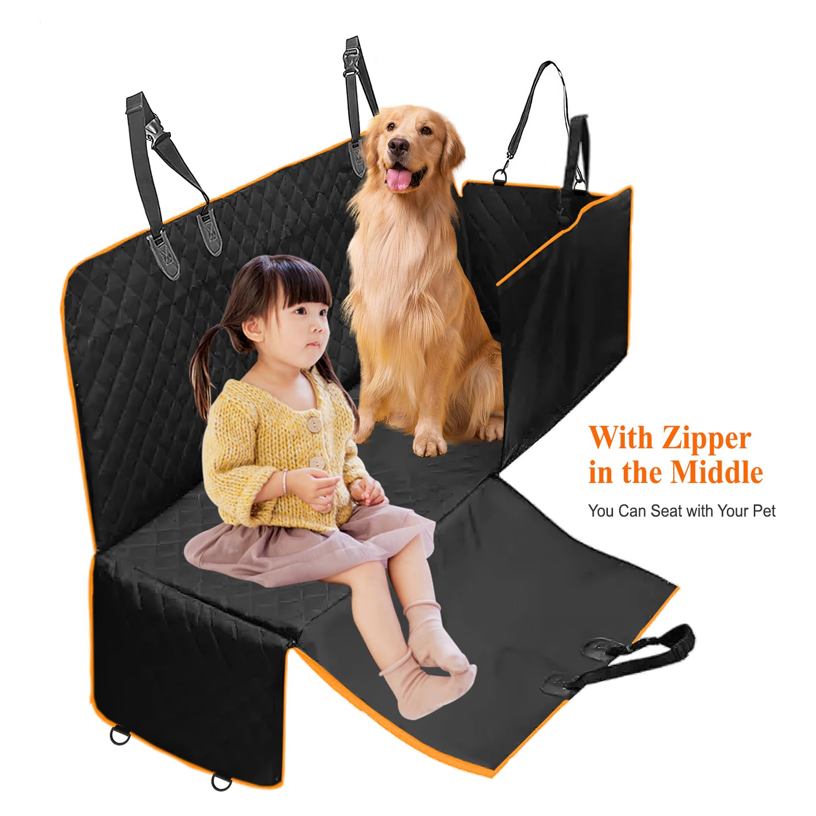 ICWEIMEI Funda de asiento de coche para perro, impermeable, para viajes de perro, antideslizante, protector de asiento de coche para mascotas, para coches, camiones, SUV