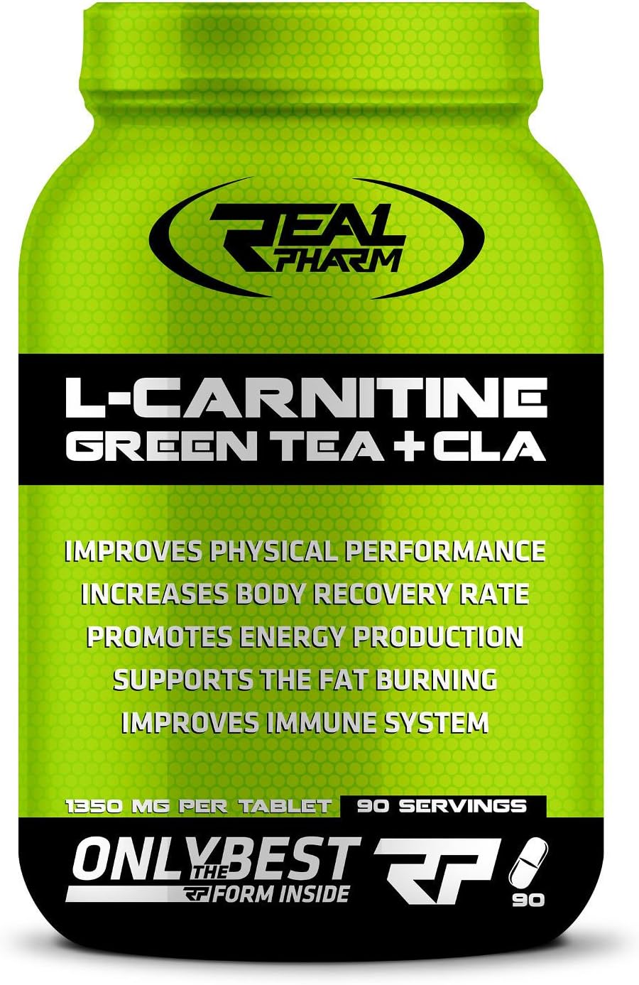 Real Pharm L Carnitine Green Tea + CLA Fat Loss & Diet – 90 Tablets