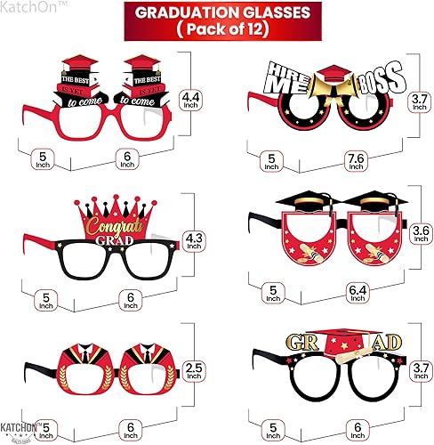 Miniatura 10 de KatchOn, Gafas de graduación azules y doradas 2025  Paquete de 12  Gafas de graduación, decoraciones de graduación 2025  Accesorios de cabina de