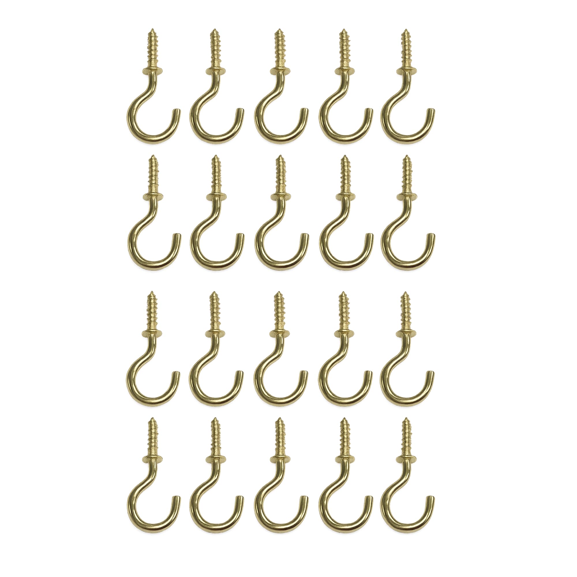 Merriway® BH01114 (20 Pcs) EB Brass Plated Shouldered Cup Mug Hooks, 19 mm (3/4 inch) - Pack of 20 Pieces