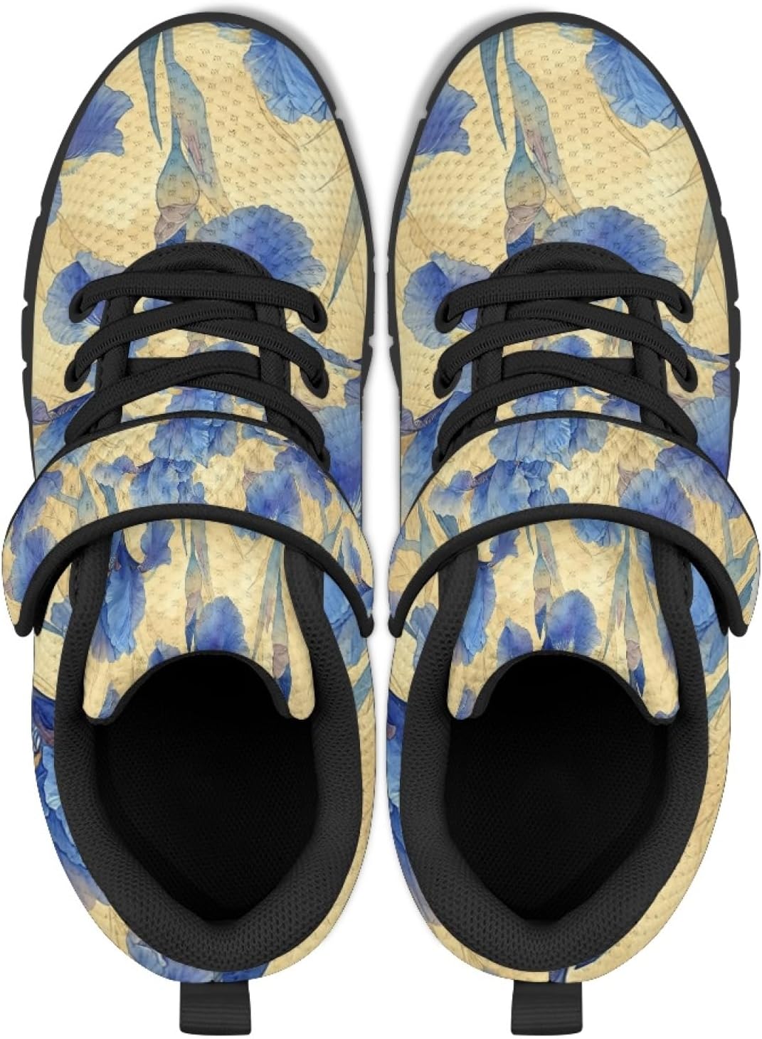 Flower Lightweight Girls Running Shoes with Hook and Loops Breathable Safe Walking Bowling Shoes Lace Up Soft Materials Sneakers for Kids Indoor Daily Casual Stitch Sneakers for Girls