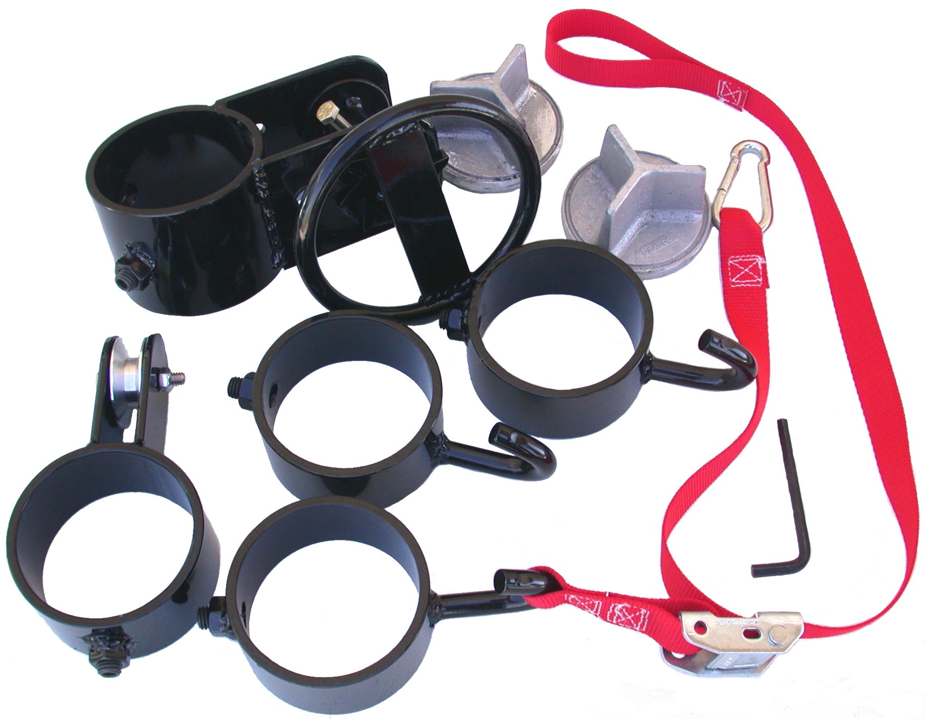 Home Court Outdoor Volleyball Post Collar Set - NHS (Steel Cam-Buckle)