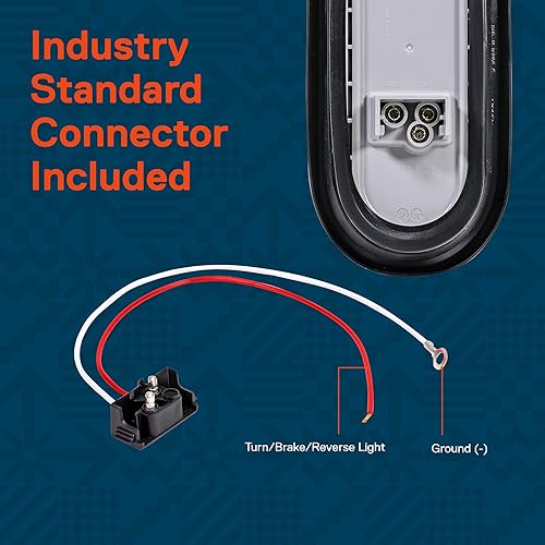 Miniatura 3 de Juego de luces traseras LED ovaladas para remolque de 6.0 in, 2 color ámbar y 2 color rojo