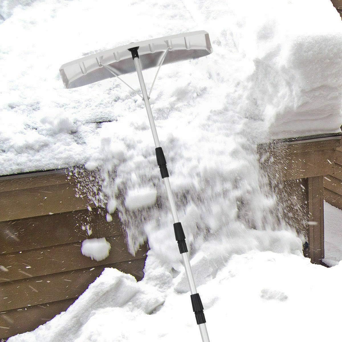 review n-bright shop Roof Snow Rake Telescoping 21FT Poly Blade Aluminum Tube Non-Slip Handle Remove Snow Quicker Adjust Home, Square, Park, Plot, Courtyard