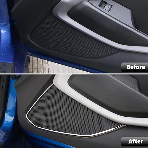 Miniatura 2 de Cubierta interior de la puerta Decoración del panel de altavoz de audio Accesorios interiores para Chevrolet Camaro 2017-2022 (cromo)