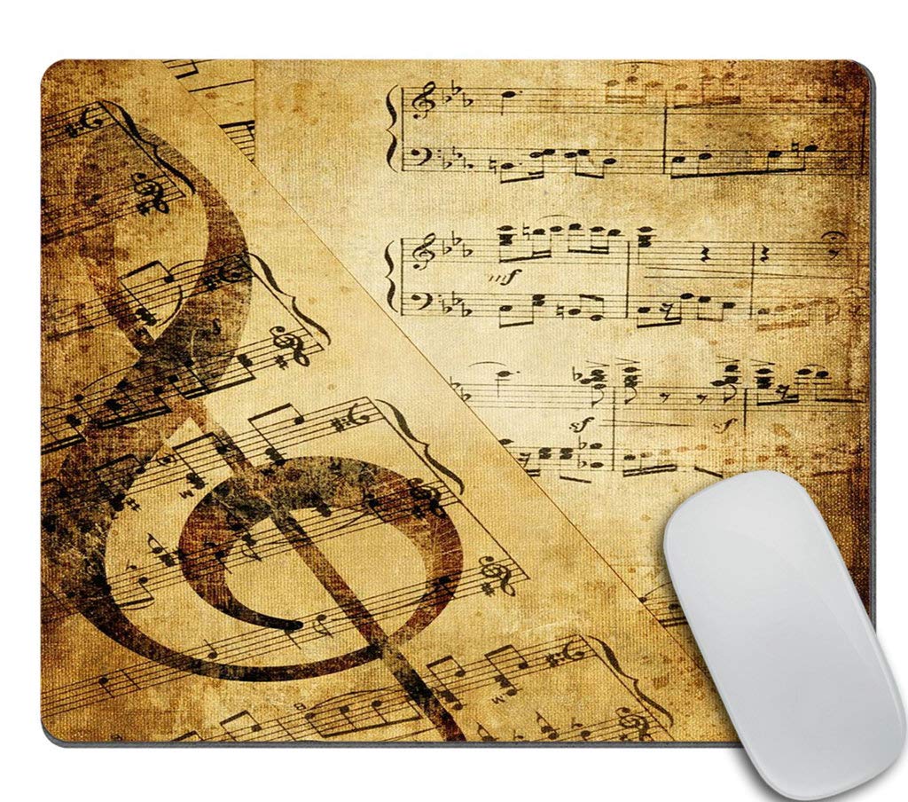 Vintage Musical Background Design Mousepad Non-Slip Rubber Gaming Mouse Pad Rectangle Mouse Pads for Computers Laptop Desk Accessories