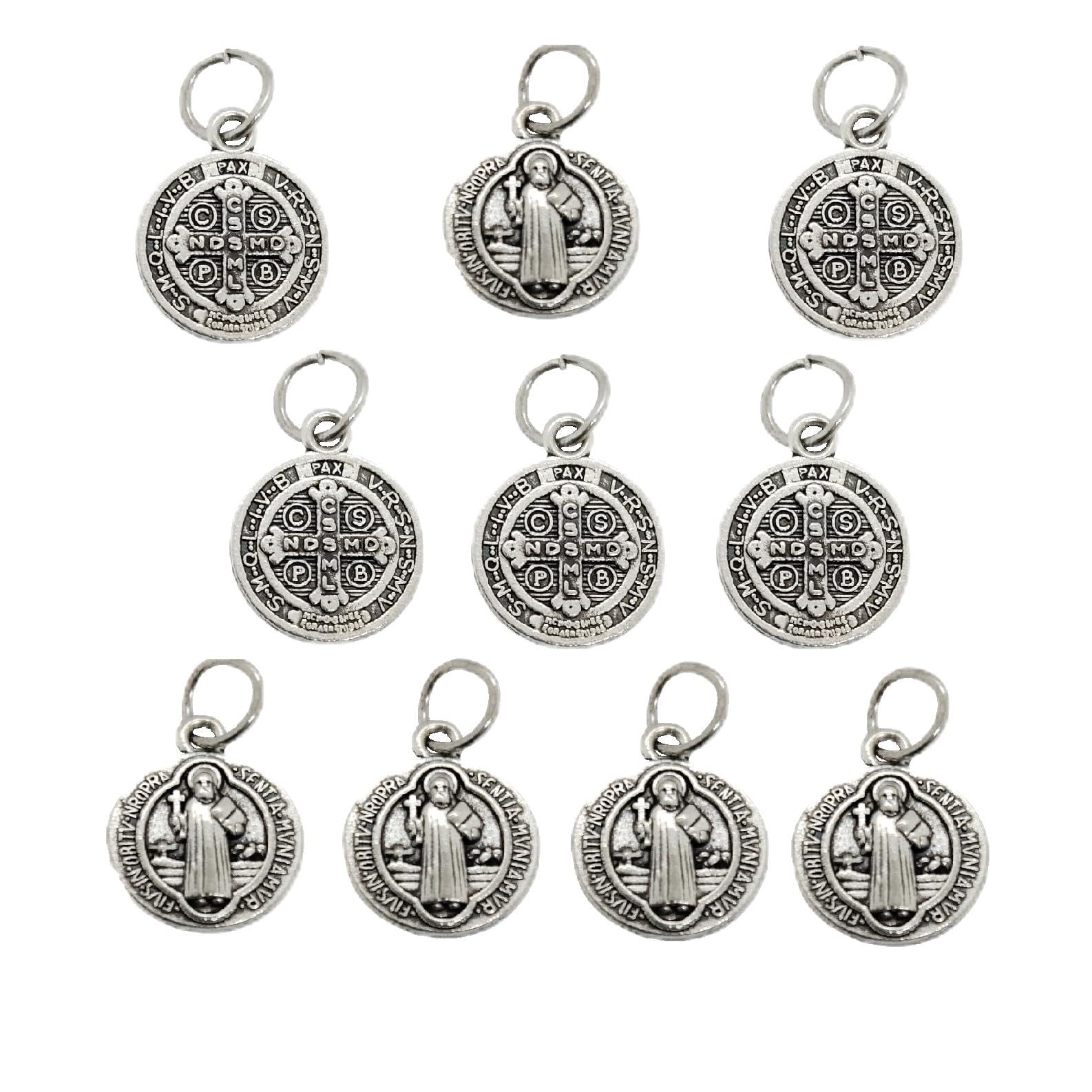 St Benedict Medals, Metal Saint Pendant, Saint Benedict Medal Protection small size, 20mm-picture-28