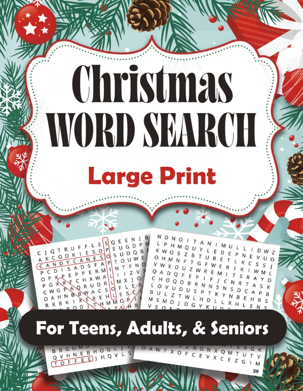 Christmas Word Search: Large Print Seek and Find Puzzles for Teens, Adults, and Seniors