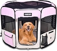 Vista 11 de JESPET 61" Parque de juegos para perros, corral portátil para perros con funda blanda para ejercicio, con bolsa de transporte para cachorros, gatos