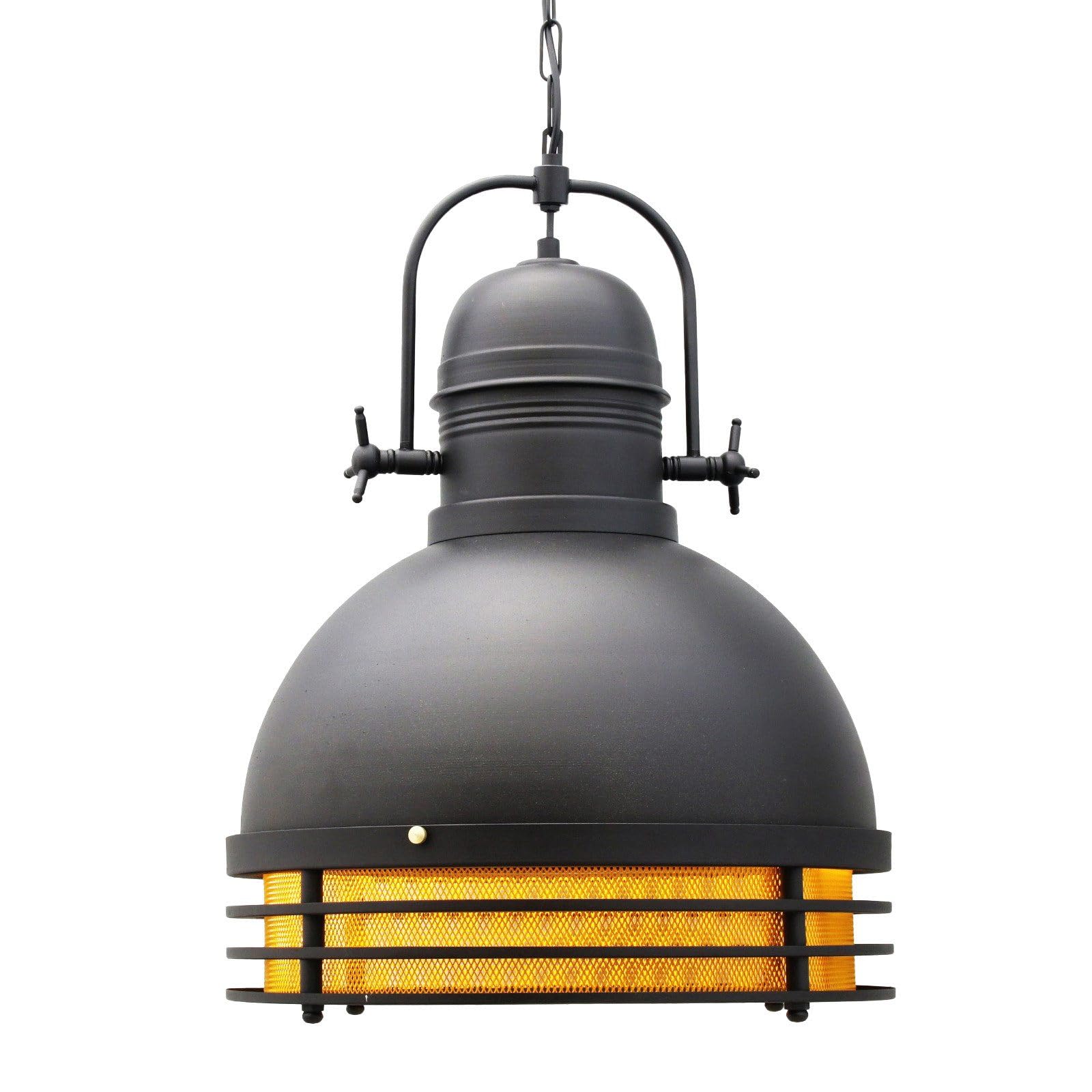 Bamyum Lámpara Colgante Industrial de 40 cm - Para Salón, Cocina, Dormitorio, Comedor y Pasillo - Iluminación de Techo Vintage en Metal Tono Negro