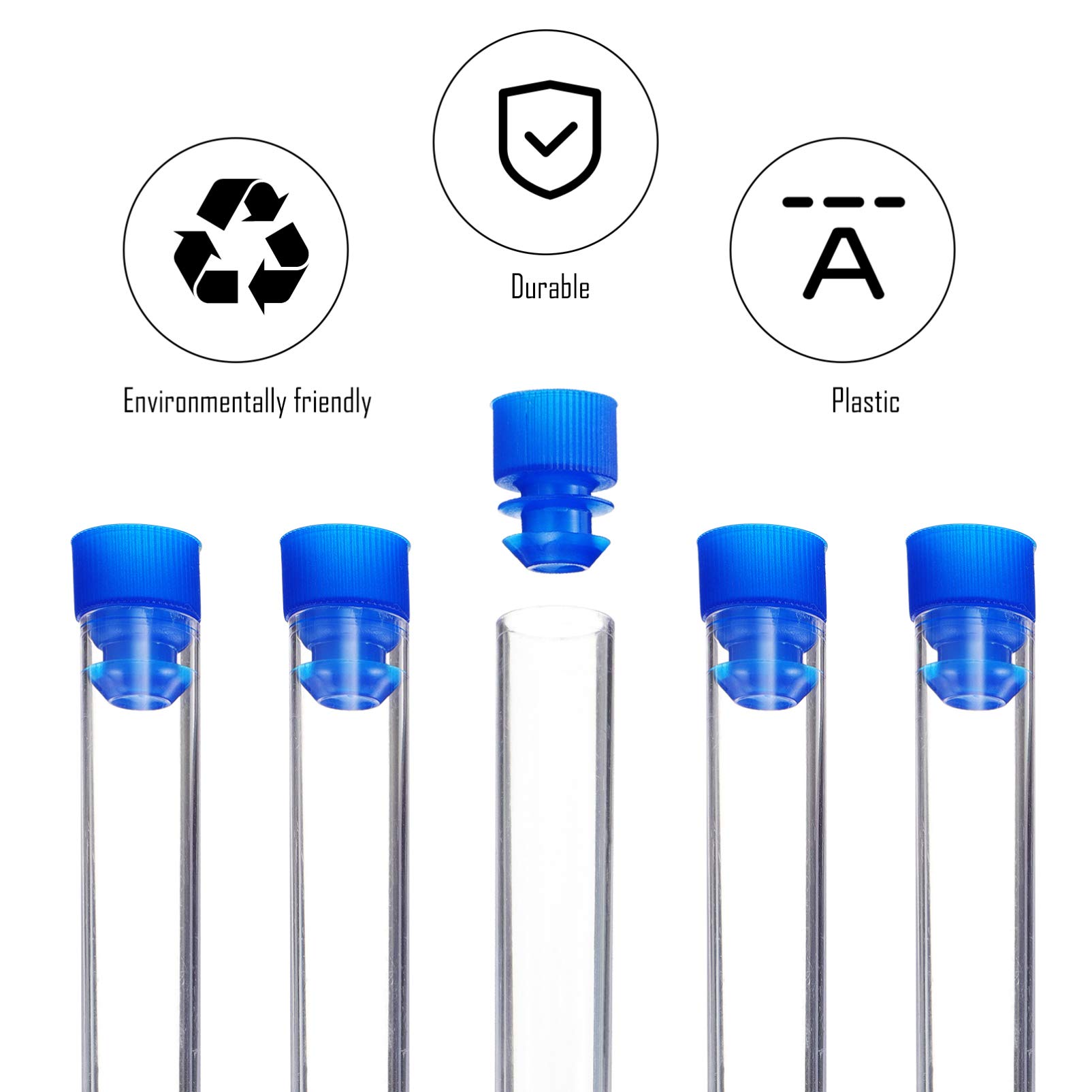 Tubos De Ensayo Vacíos Transparentes Con Tapa, 40 tubos de ensayo de plástico transparente con tapas for experimentos científicos, suministros for fiestas de cumpleaños infantiles con temática científ