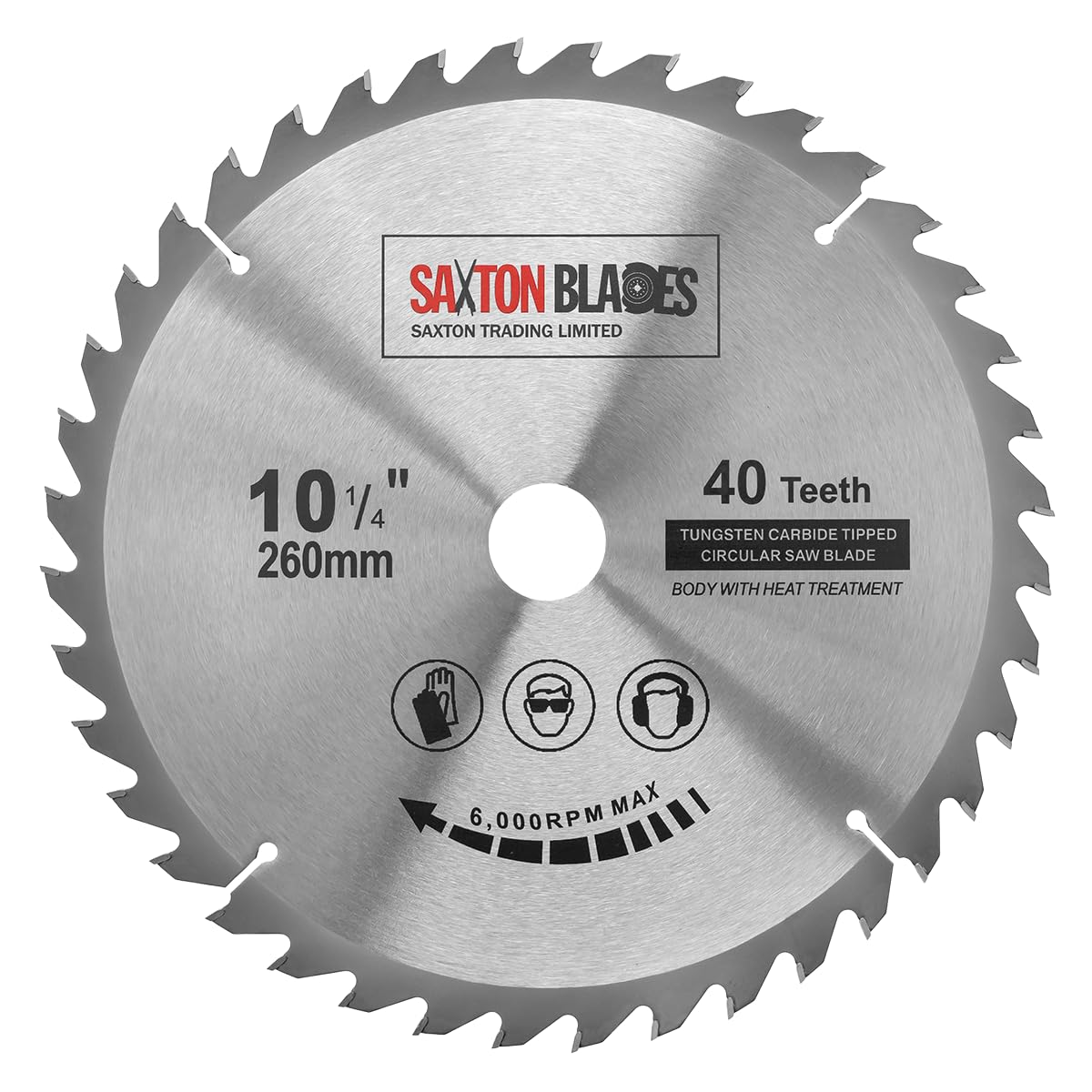 Saxton Blades Saxton Tct26040T Tct Circular Saw Blade 260mm X 40T X 30mm Bore + 1620 And 25mm Reduction Rings from B&Q