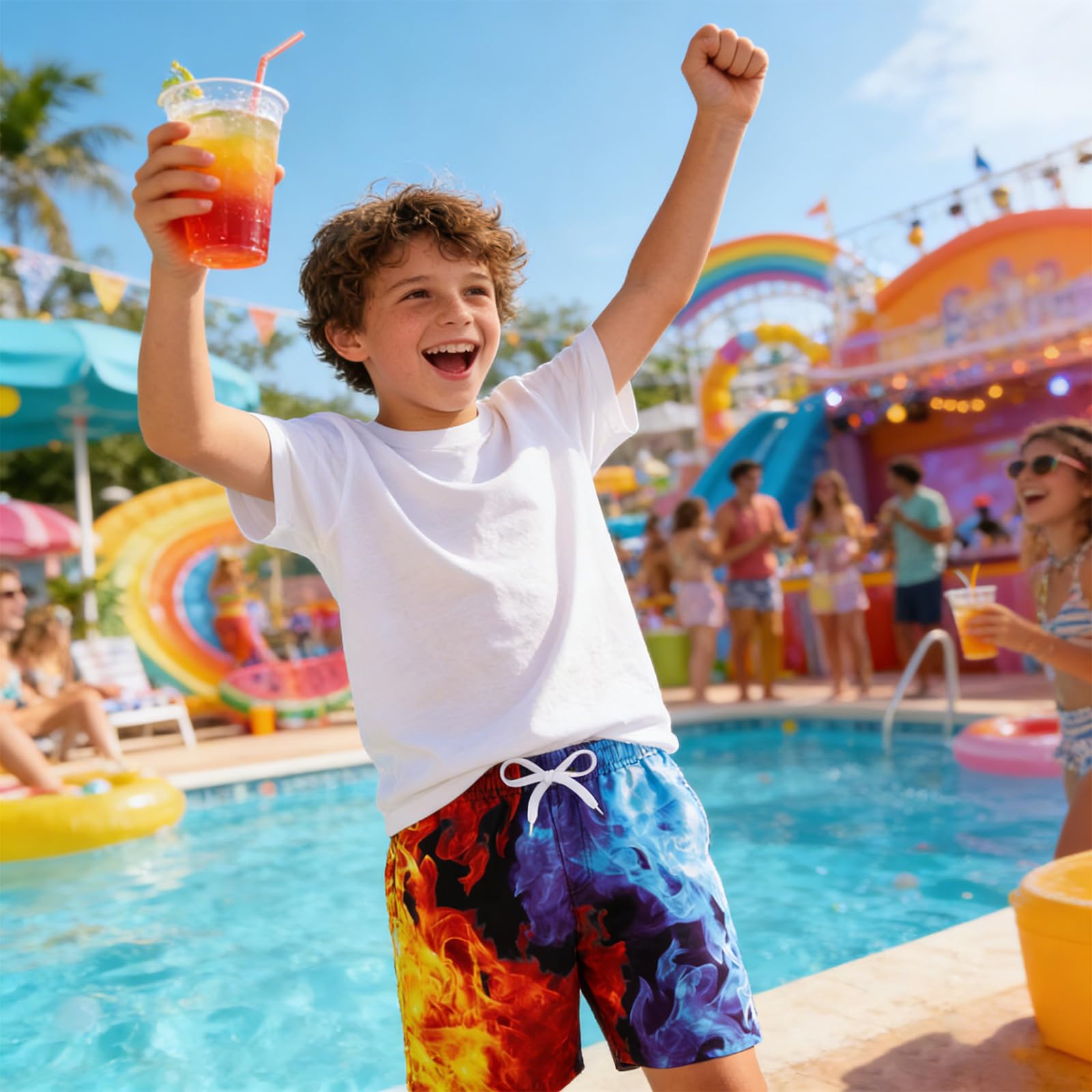 TUONROAD Costumi Bambino Ragazzi Mare 3D Stampato Bermuda da Bagno Asciugatura Rapida Costume Surf Pantaloncini 5-14 Anni