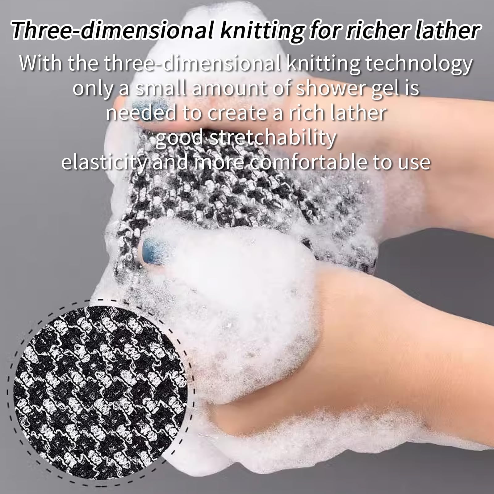 2 Pcs Japanese Back Scrubber Set, Exfoliating Shower Towel - Image 3