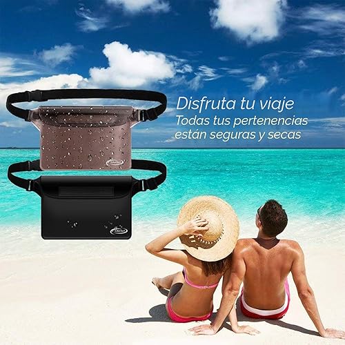 Vista 7 de AiRunTech Bolsa impermeable con correa para la cintura (paquete de 2) Accesorios de playa, la mejor manera de mantener tu teléfono y objetos