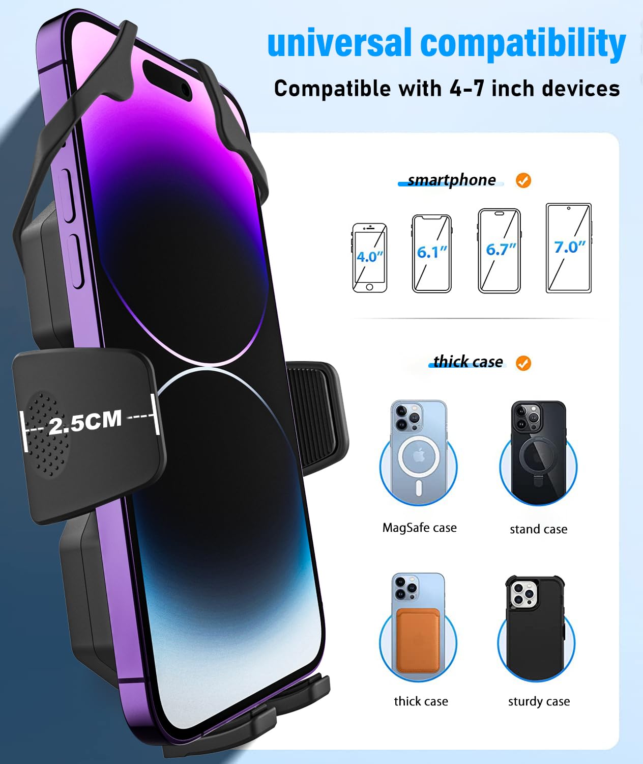 Soporte Movil Bicicleta, Soporte Teléfono Moto de Cuello de Cisne [Flexible Duradero] Porta Universal Manillar Scooter Patinete para iPhone 15 Pro MAX 14 13, Samsung, movils de 4-7"