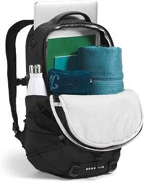 The North Face Borealis Laptop Pack, Asphalt Gy Lt Hth/TNF Blk-NPF, OSFA | Water Repellent, Laptop Sleeve, Large Main Compartment