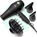 Professional Series BLACKBIRD Ionic Hair Blow Dryer with Diffuser by MINT | Extremely Quiet and Lightweight with 1875 Watts of Salon-Grade Drying Power.