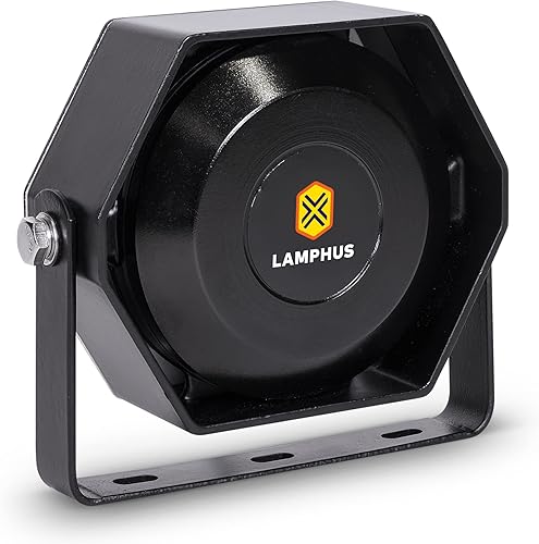LAMPHUS SoundAlert - Altavoz compacto delgado de 100 W 118-124 dB IP66 resistente al agua universalmente compatible Altavoz de bocina de aire para