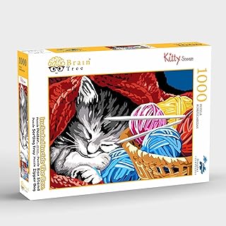 Brain Tree|Kitty Snooze 1000 Piece Puzzles for for Adults&Kids 12+ Unique Puzzles for Adults&Kids 1000 Pieces with 4 Puzzl Price In India