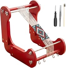 Cadre de tissage de perles sur pied, kit de tissage de perles réglable en bois avec 4 options de longueur, pincette, crochet, joint, ressorts, supports en fer, manuel d'utilisation pour adultes pour