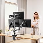 MOUNT PRO Triple Monitor Mount for Max 32" Computer Screen, Adjustable 3 Monitor Desk Mount, up to 19.8lbs Each, Spring Monitor Arm with Tilt Swivel Rotation, VESA Mount 75x75/100x100mm