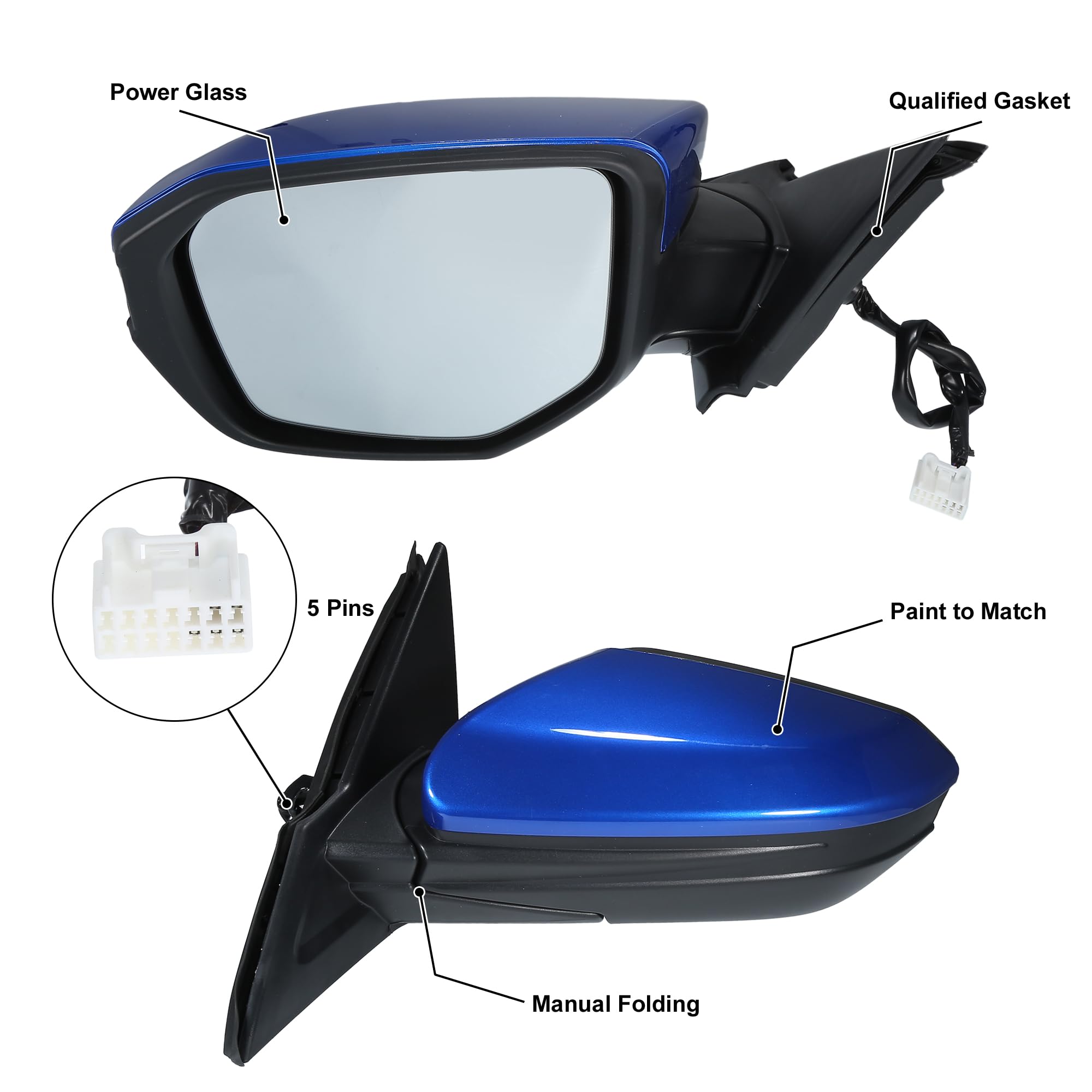 X Autohaux Car Rearview Right Passenger Side Heated Mirror Glass Replacement W Backing Plate For Chevrolet Cruze 2016-2019