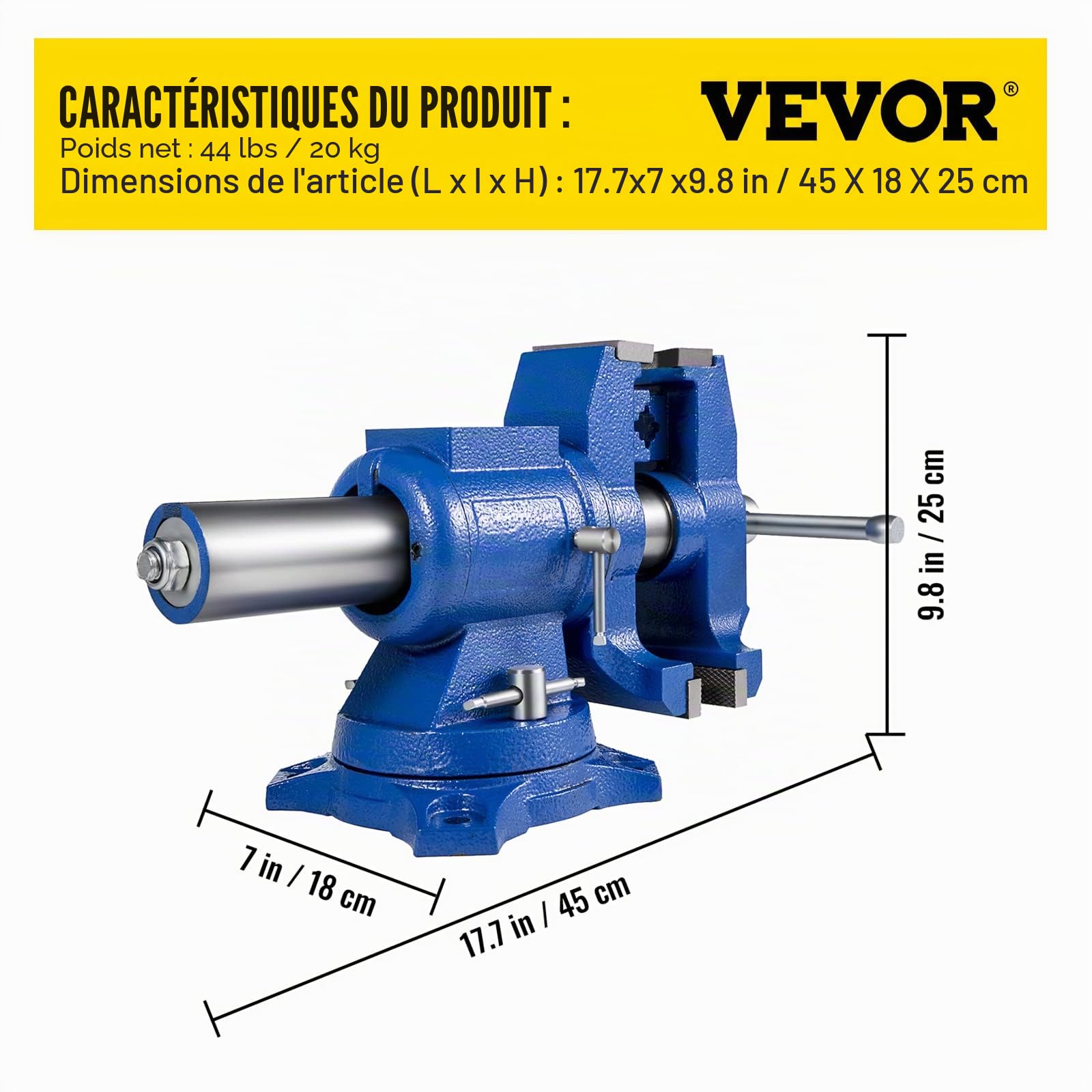 BestEquip Étau d'Etabli 152 mm, Étau de Banc 6 Inch Pince de Rotation à 360 Degrés sur Etau, Table Etau à Base Pivotante, pour Serrer l'Equipement de Fixation à Usage Domestique/Industriel
