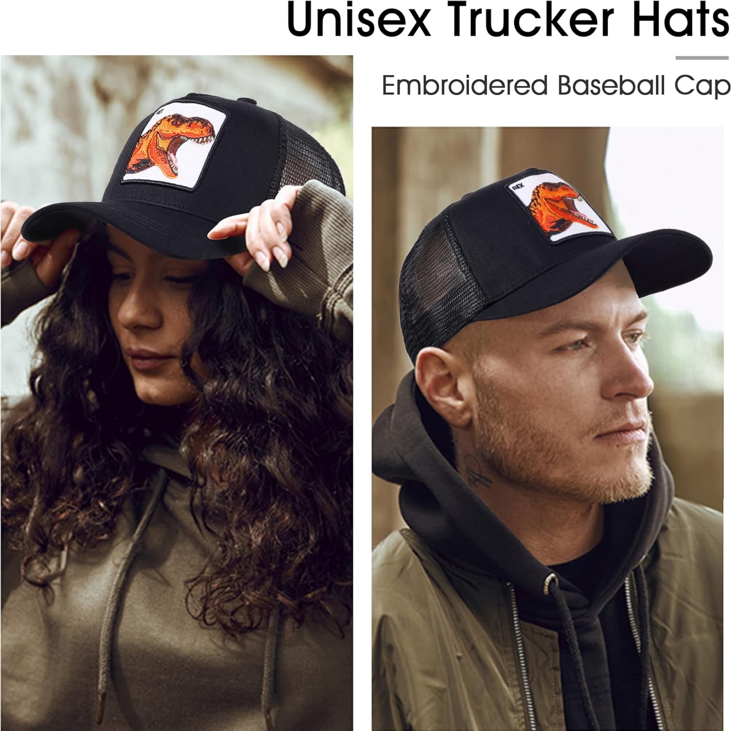 Trucker Hat Men Animal Snapback Hats Adjustable Embroidered Baseball Cap Mesh Breathable Square Patch Women Caps - Image 6