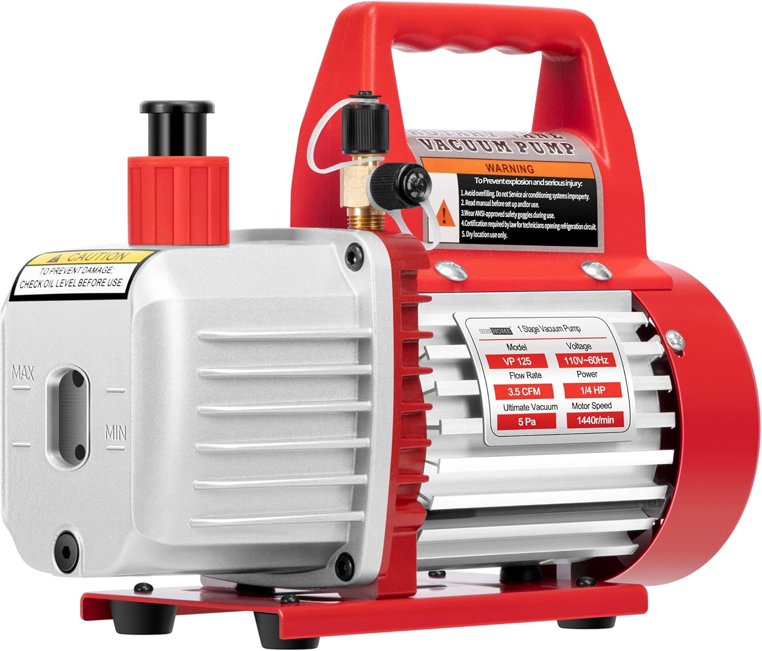 R134a Recharge Kit HP Stage HVAC Vacuum Pump Way AC