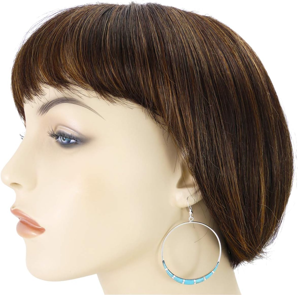 Turquoise Earrings 925 Sterling Silver & Genuine Gemstones (Choose Color) - Image 3