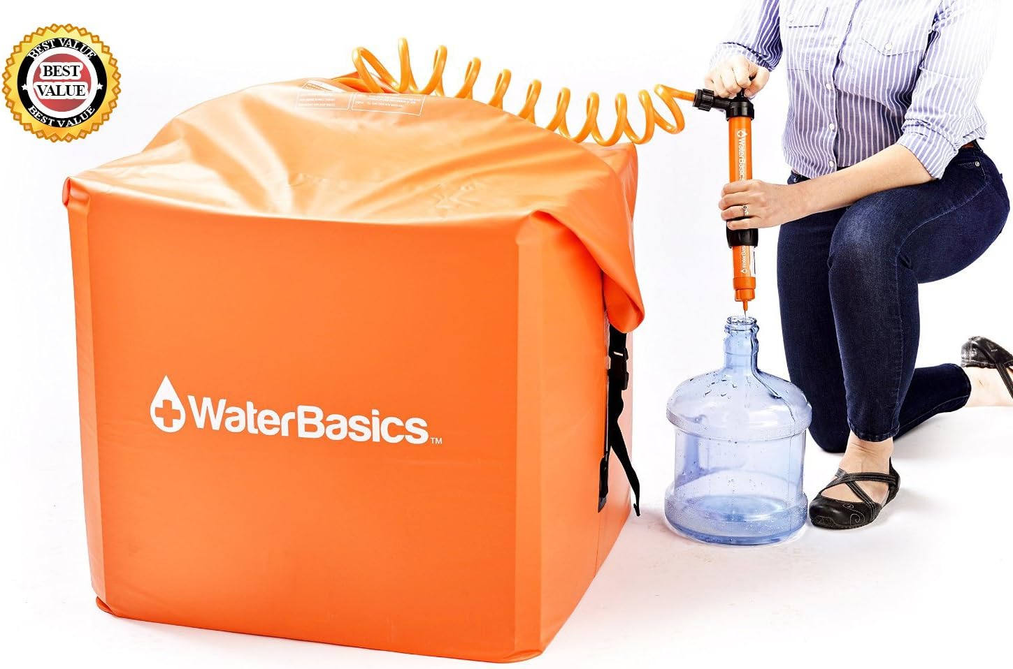 Collapsible EMERGENCY Drinking Water Storage Barrel, Container, Tank for All Preparedness Occasions at Home, Office&Camping. SUPER Portable Emergency Water System. BEST Survival Supplies for Short&Long Term Disasters. Incl Water SAFETY Treatment Kit!