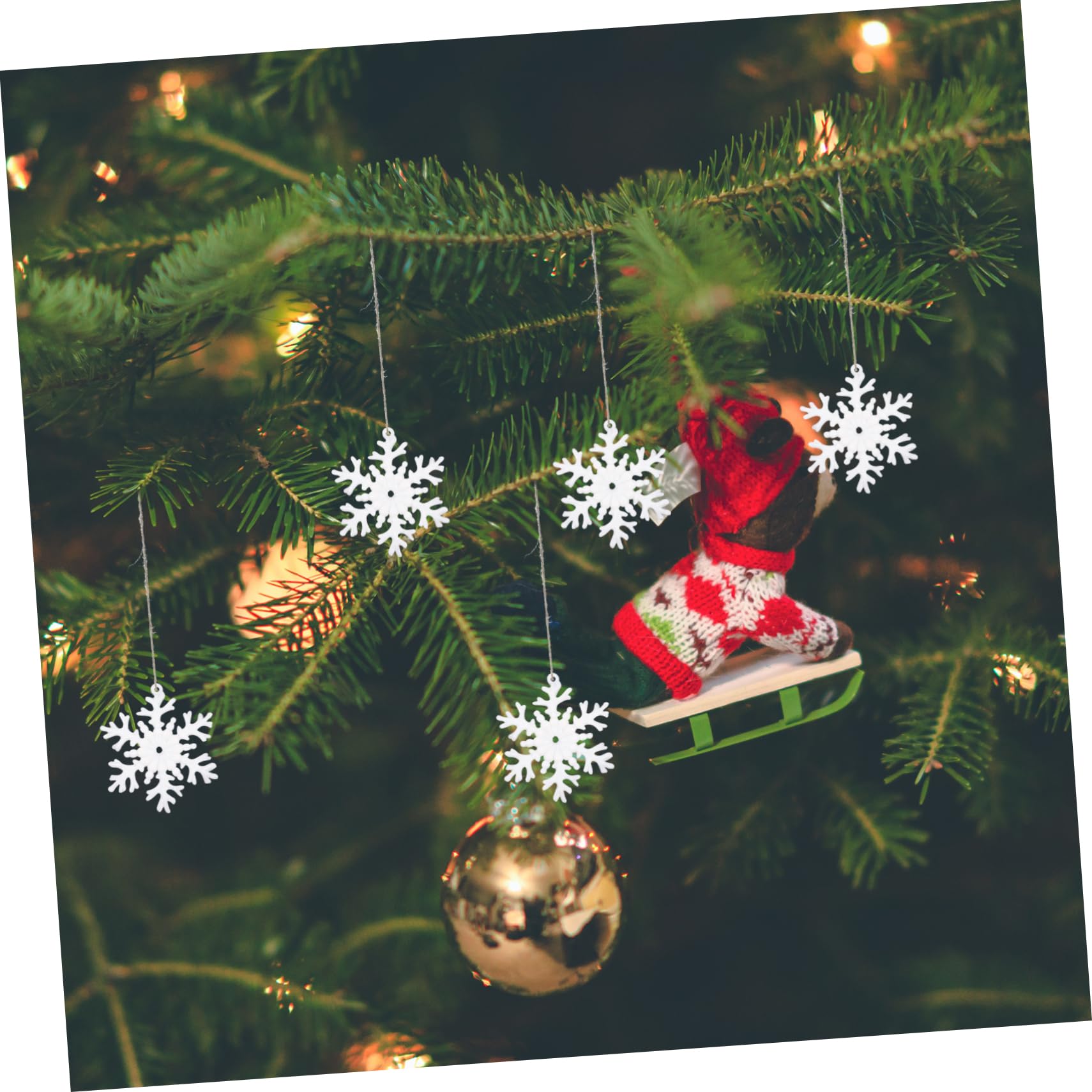 Cabilock 8 Sätze Weihnachtsschneeflocke-anhänger Weihnachts-hüpfburgen Ornamente Weihnachtsanhänger Zum Aufhängen Weihnachtslichter Weihnachtsbaumschmuck Weihnachten Plastik Stück * 8