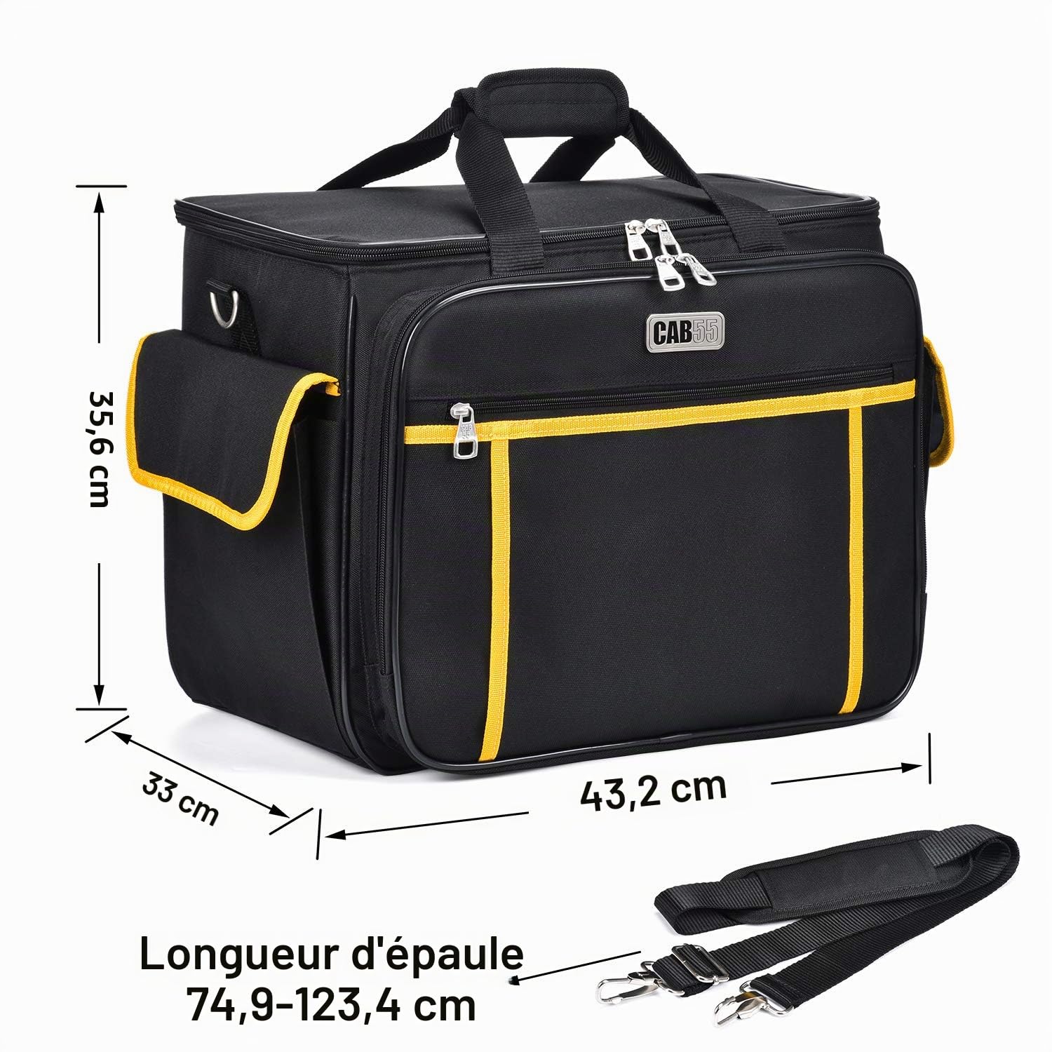 cab55 Sac de Transport pour Machine à Coudre avec Rembourrage Amovible, Sac fourre-Tout pour Machine à Coudre et Accessoires de Couture supplémentaires