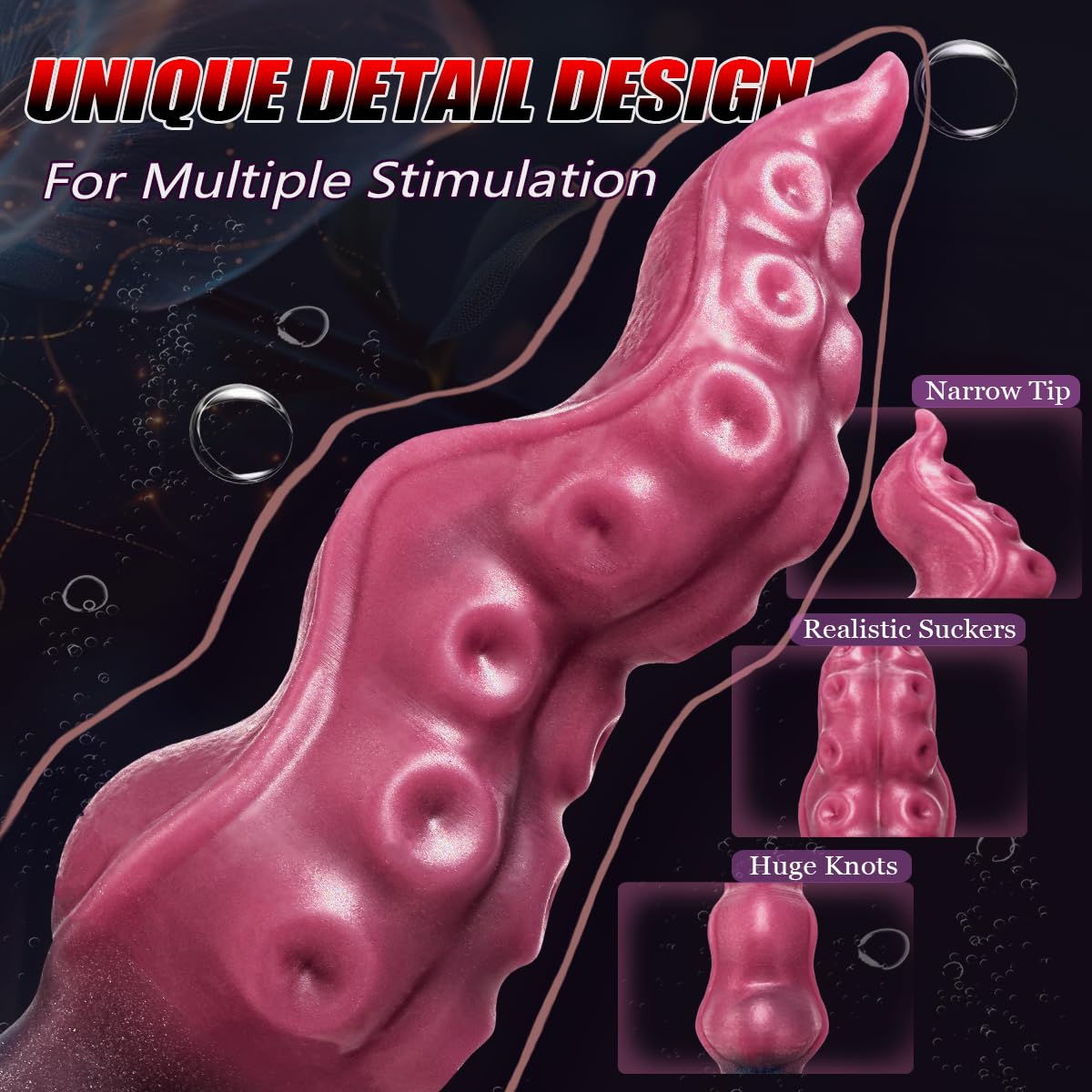 Gilingirl Tentacle Dildo Anal Plug,Silicone Butt Plug for Safe Penetration,Adult Anal Sex Toy Monster Dildo,Wearable Fantasy Toy Prostate Plug for Men Women Couple Gay (Red&Black, Small-6.4in): Red&black Small-6.4in