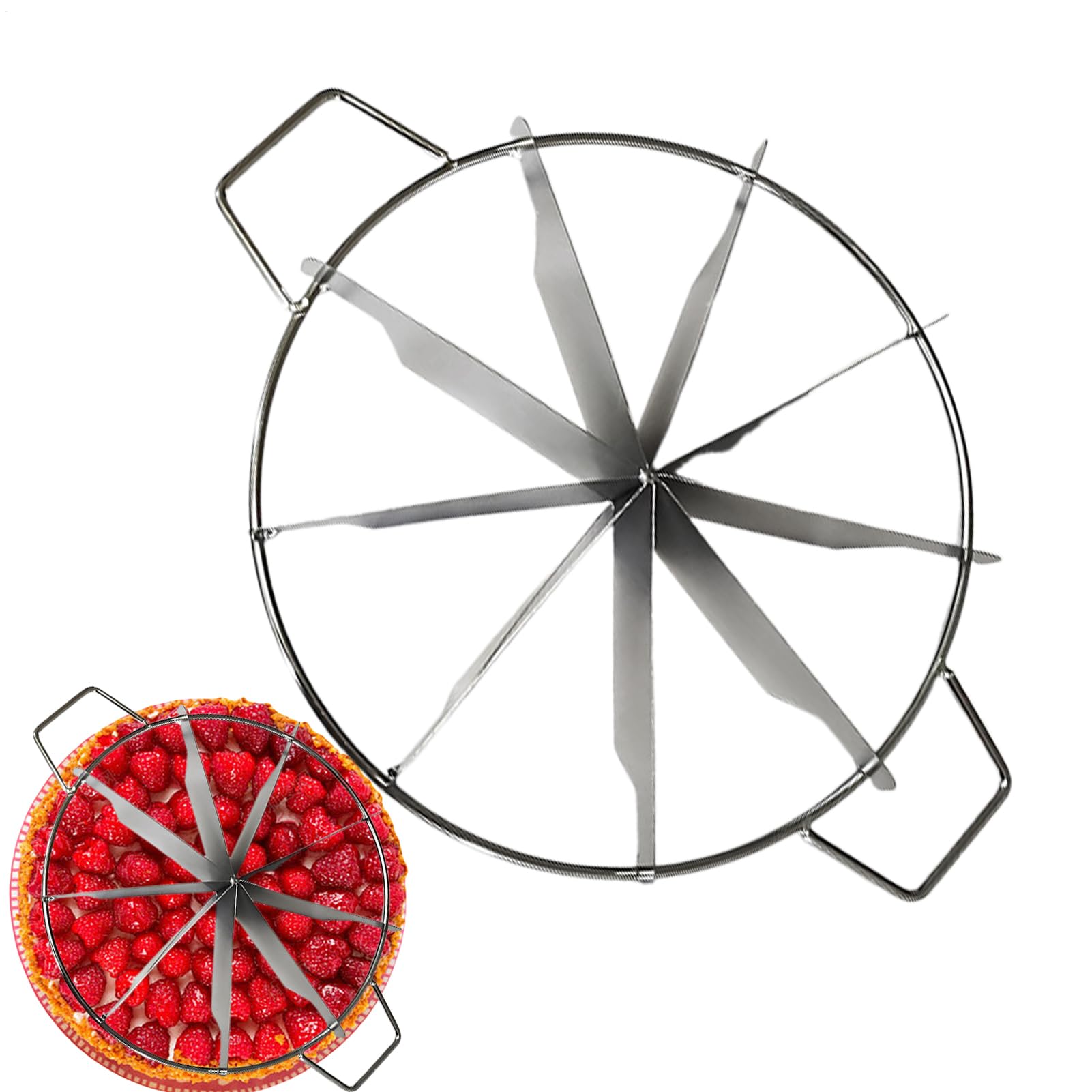 Cortador de tarta ergonómico con marcador de porciones para repostería limpia