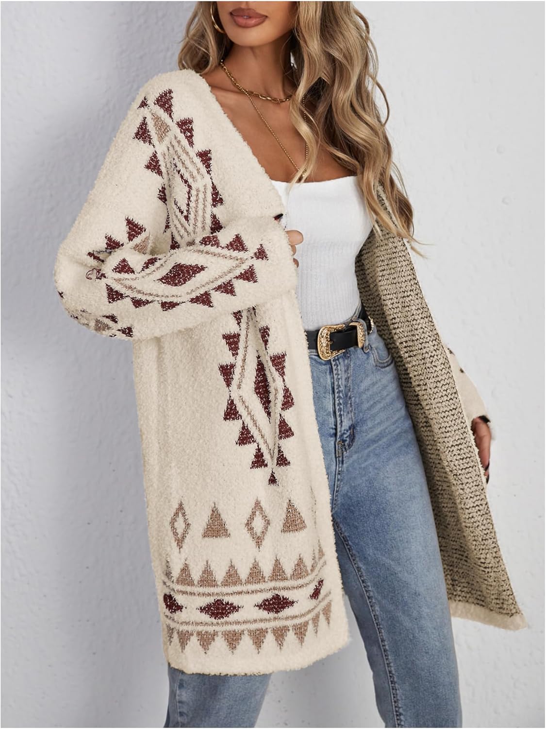 WDIRARA Women's Open Front Long Sleeve Long Cardigan Boho Chunky Sweaters Outwear Coats 2025 Fall Outfits